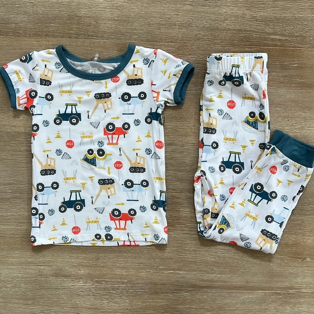 Milkberry Toddler Boy Bamboo Construction Pajama Set 18 months